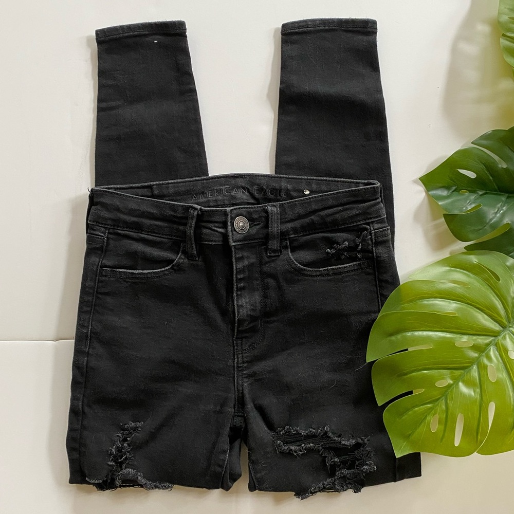 AE Black High Rise Jegging Size 4 Short